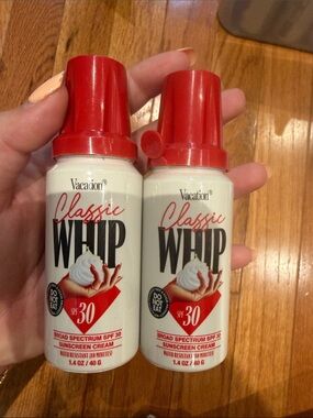 Vacation Classic Whip SPF 30 Sunscreen Cream 40ml Travel Size x2 NWT NEVER USED